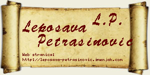 Leposava Petrašinović vizit kartica